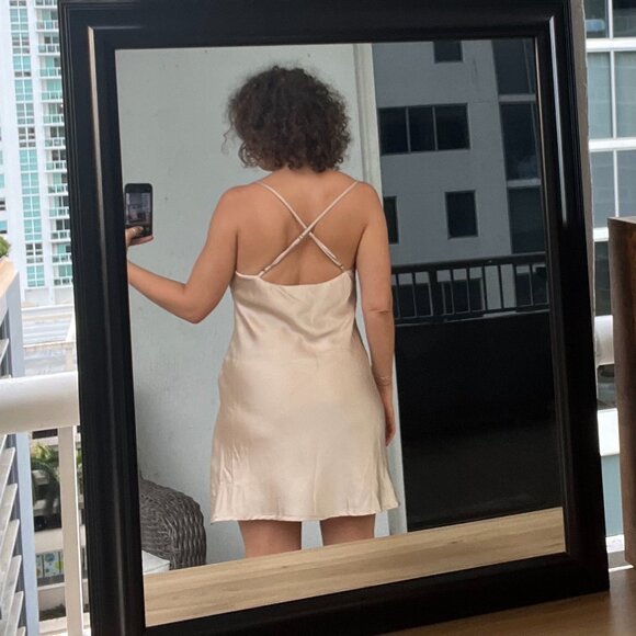 Shortended Show Me Your Mumu Verona Cowl Neck Dress in Champange - Picture 4 of 8